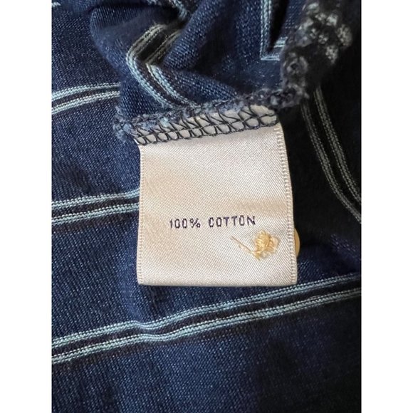 Peter‎ Millar Blue Stripe Large 100% Cotton Chest Pocket Golf Casual Polo - Picture 6 of 7